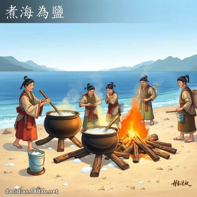 煮海為鹽 - 國語大辭典配圖