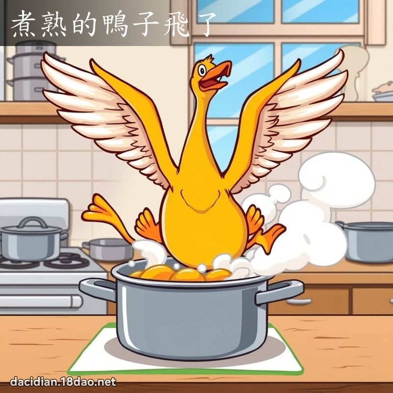 煮熟的鸭子飞了 - 国语大辞典配图