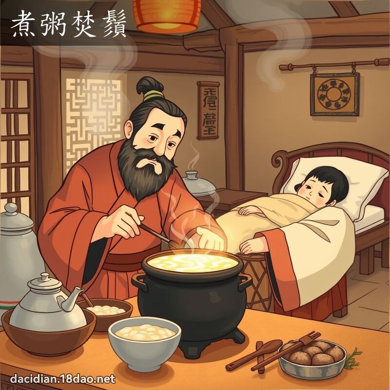 煮粥焚须 - 国语大辞典配图