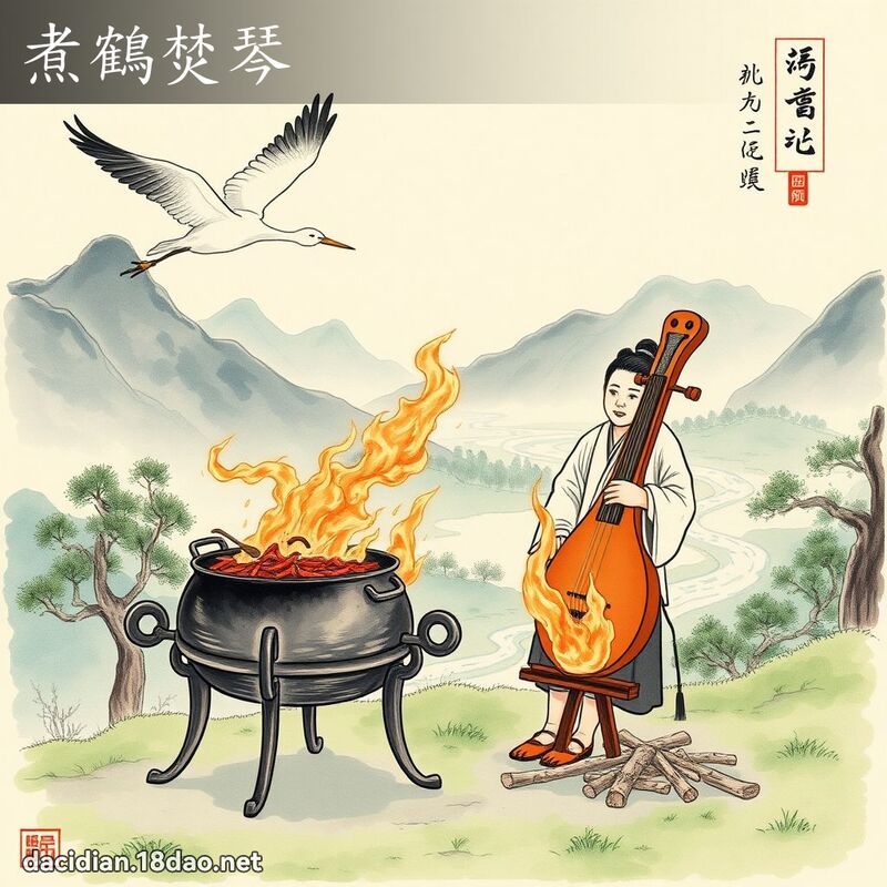 煮鶴焚琴 - 國語大辭典配圖