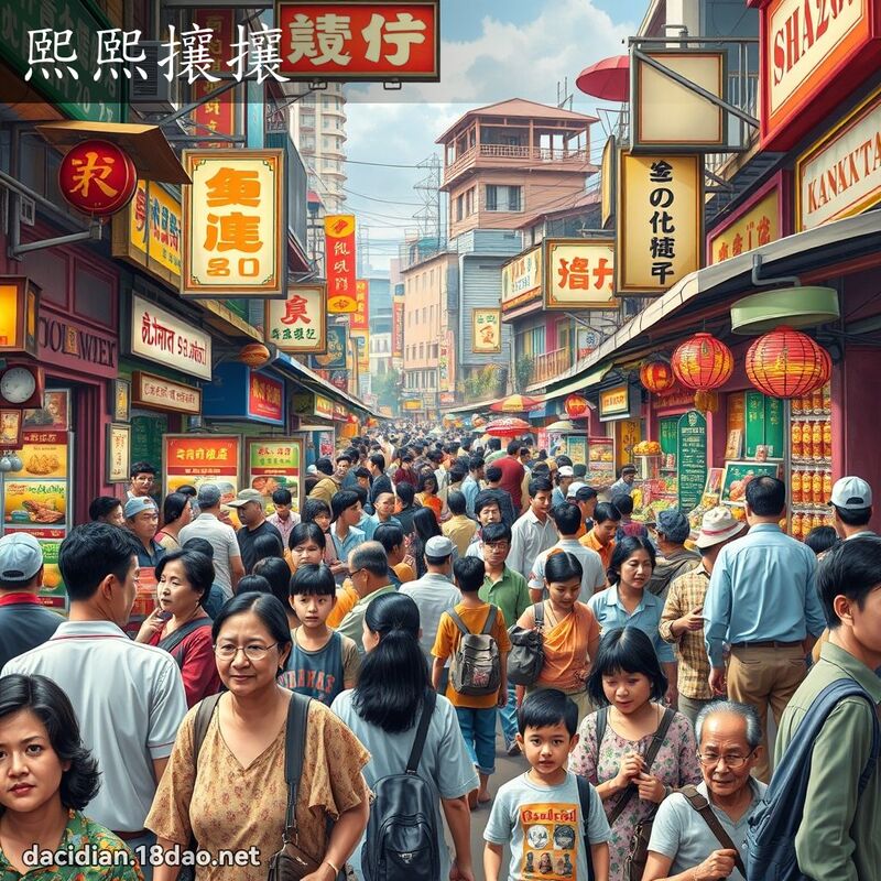 熙熙攘攘 - 國語大辭典配圖