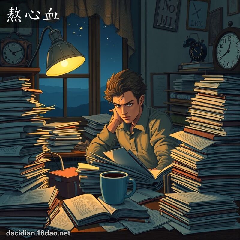 熬心血 - 国语大辞典配图