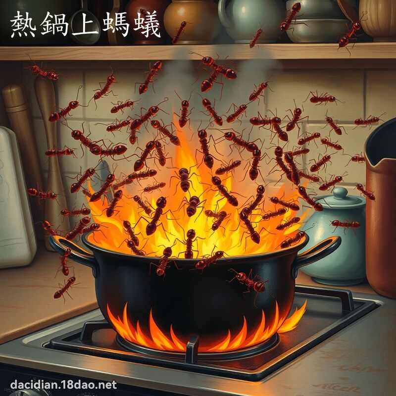 热锅上蚂蚁 - 国语大辞典配图