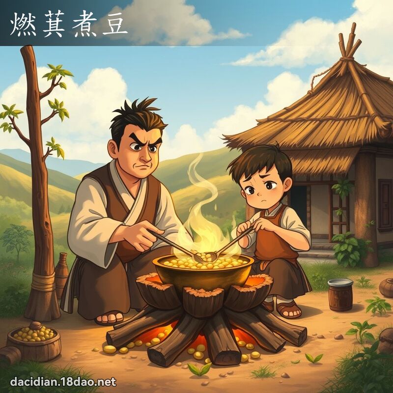 燃萁煮豆 - 国语大辞典配图