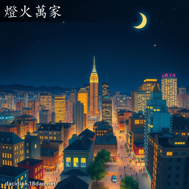 燈火萬家 - 國語大辭典配圖