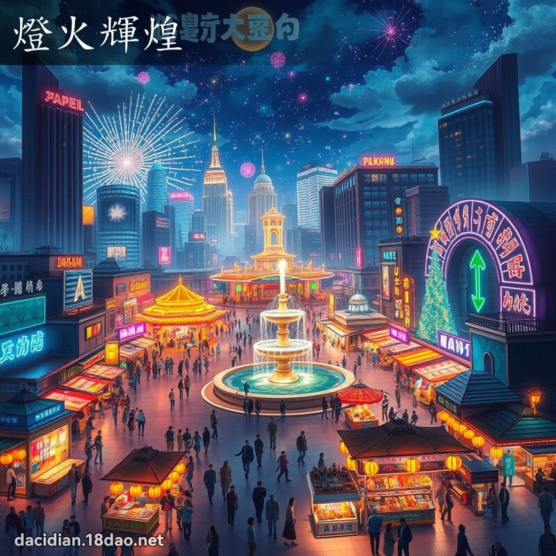 灯火辉煌 - 国语大辞典配图