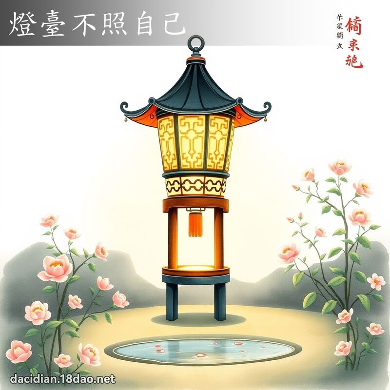 燈臺不照自己 - 國語大辭典配圖
