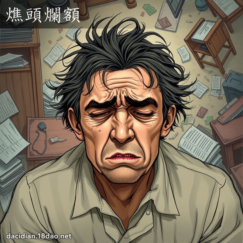 燋头烂额 - 国语大辞典配图