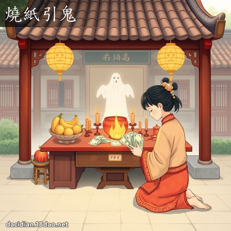 烧纸引鬼 - 国语大辞典配图
