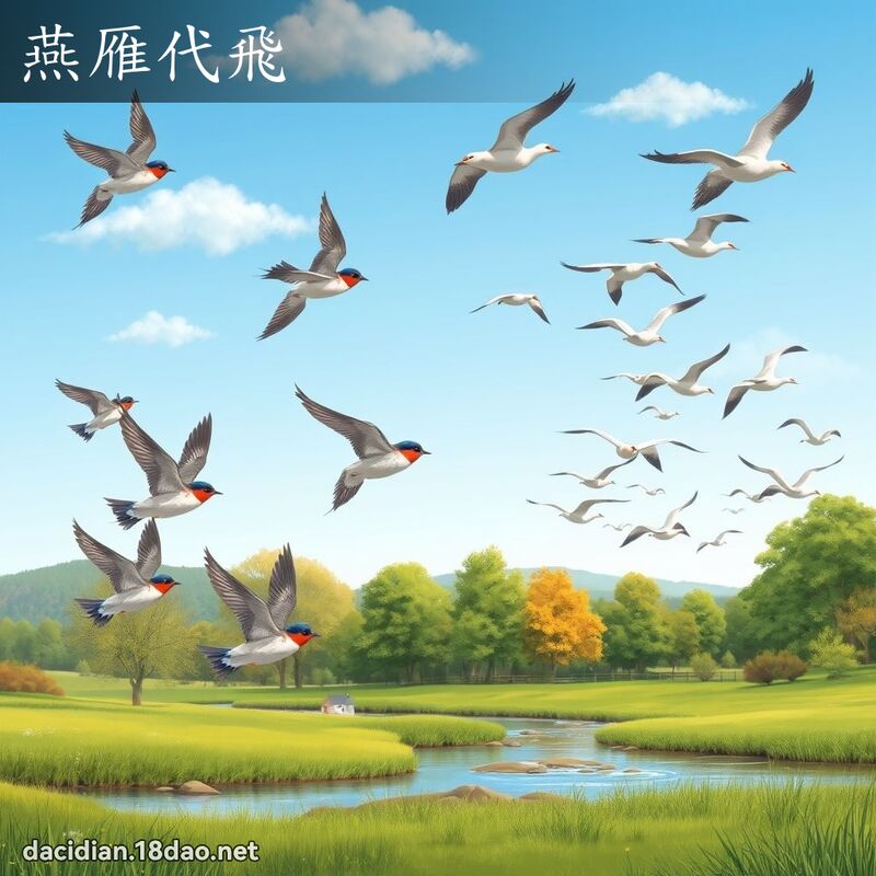 燕雁代飛 - 國語大辭典配圖
