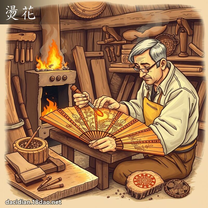 燙花 - 國語大辭典配圖