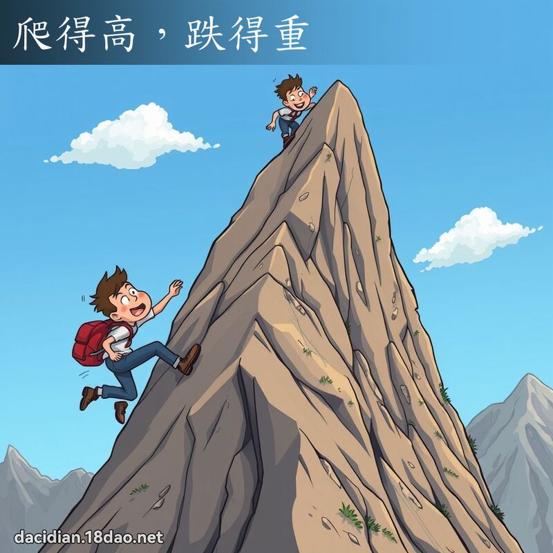 爬得高，跌得重 - 国语大辞典配图