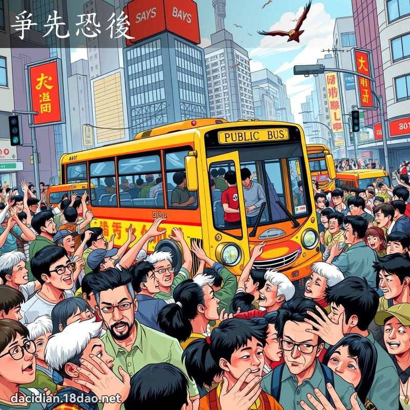 爭先恐後 - 國語大辭典配圖