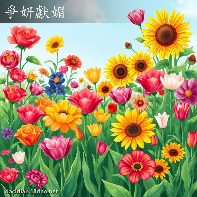 爭妍獻媚 - 國語大辭典配圖