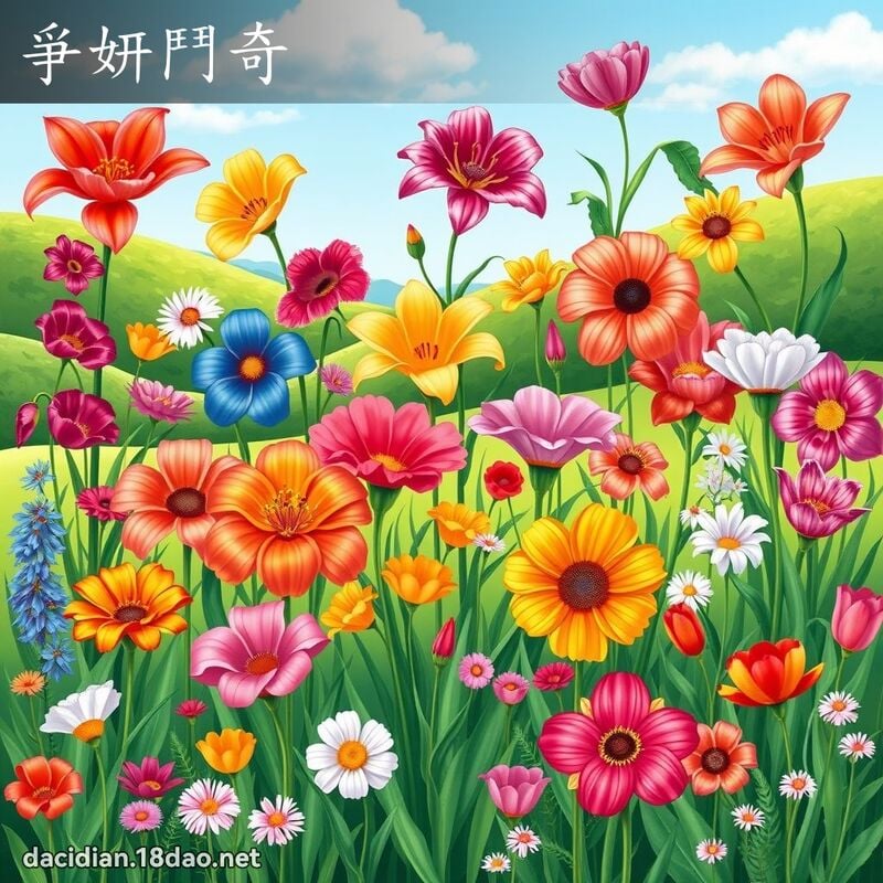 爭妍鬥奇 - 國語大辭典配圖
