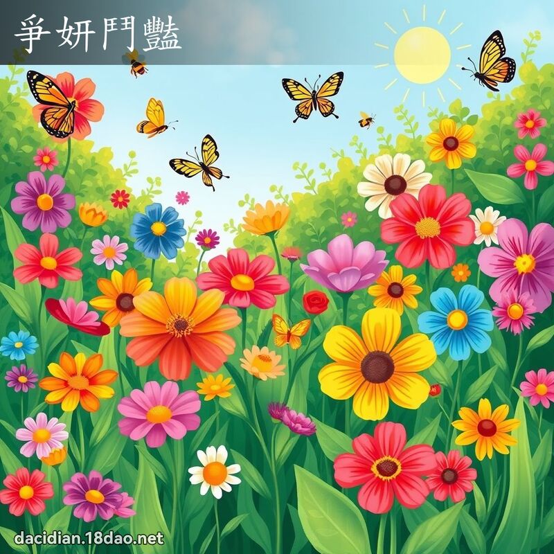爭妍斗艳 - 国语大辞典配图