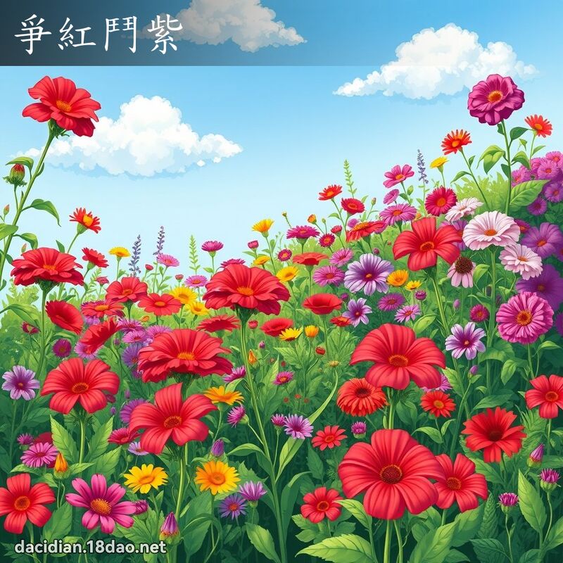 爭紅鬥紫 - 國語大辭典配圖