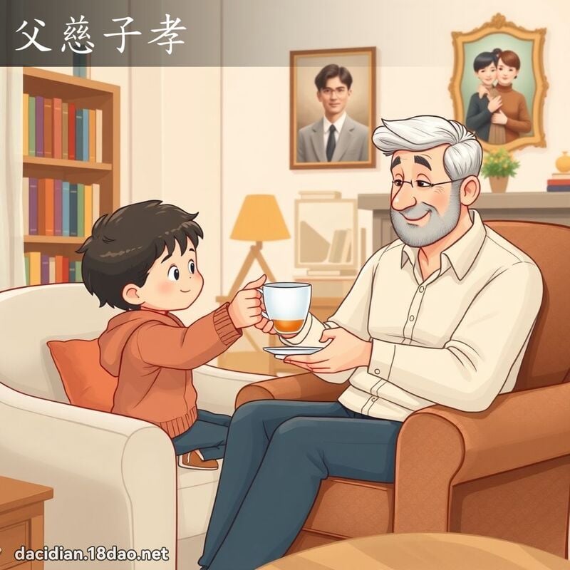 父慈子孝 - 国语大辞典配图