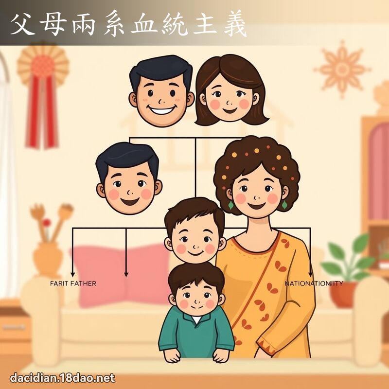 父母两系血统主义 - 国语大辞典配图