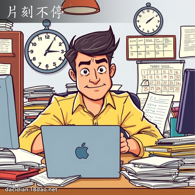 片刻不停 - 國語大辭典配圖