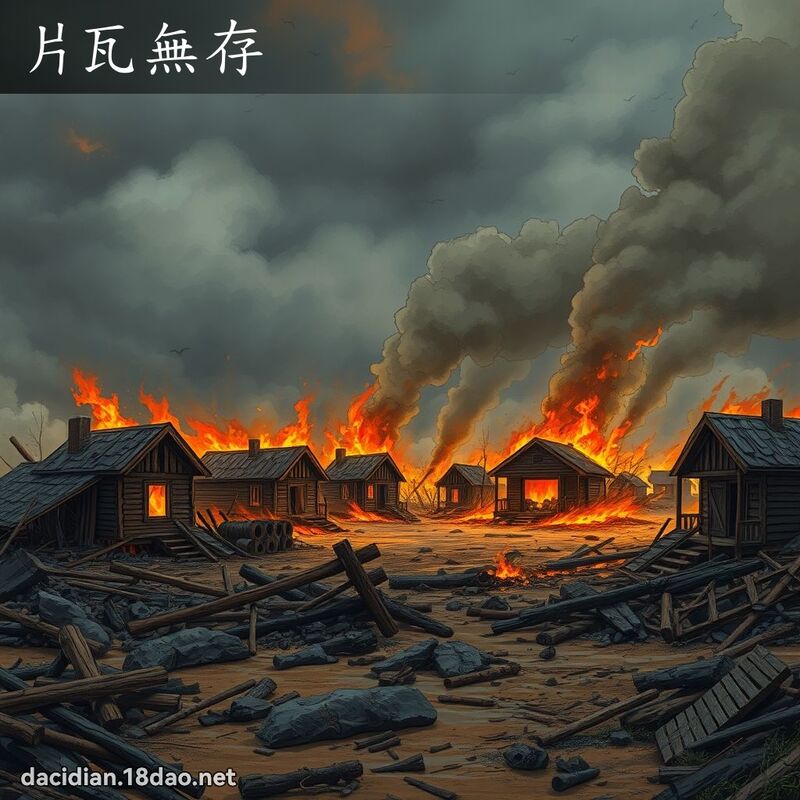 片瓦無存 - 國語大辭典配圖