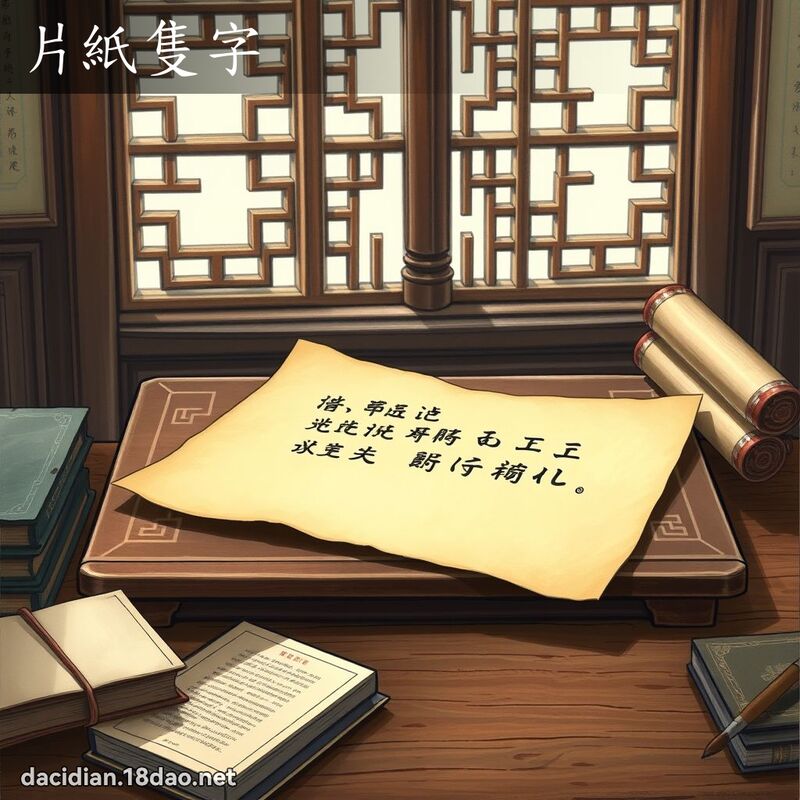 片纸只字 - 国语大辞典配图