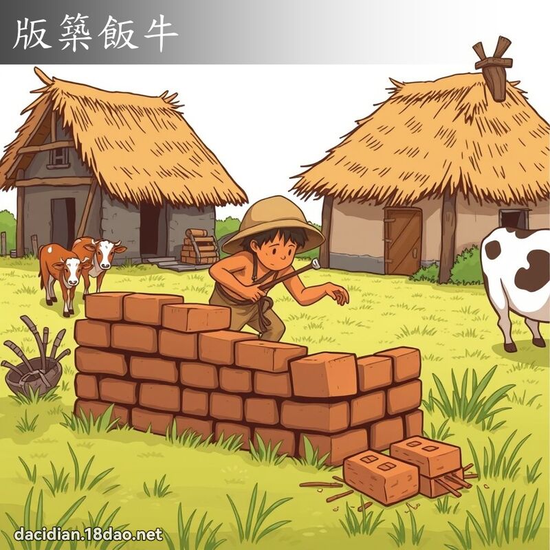 版築飯牛 - 國語大辭典配圖