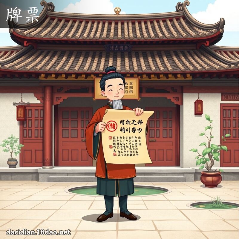 牌票 - 国语大辞典配图