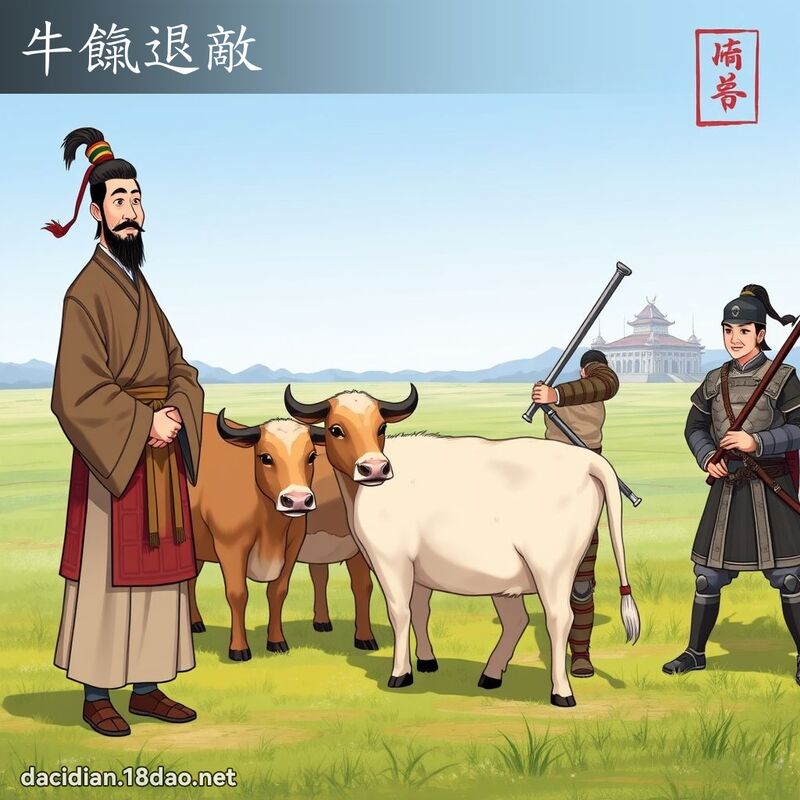 牛餼退敌 - 国语大辞典配图