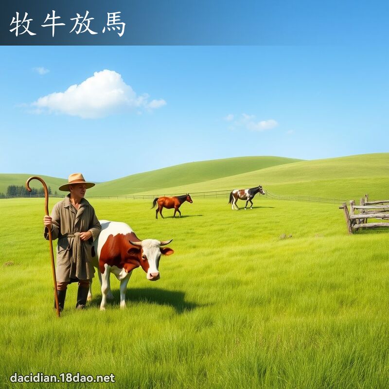 牧牛放馬 - 國語大辭典配圖