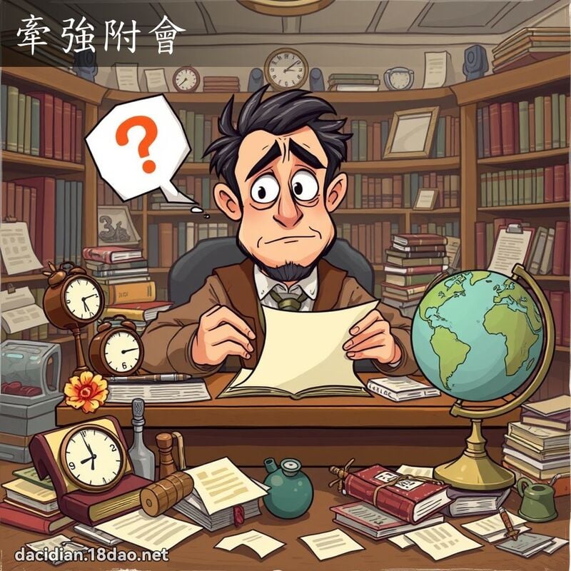 牽強附會 - 國語大辭典配圖