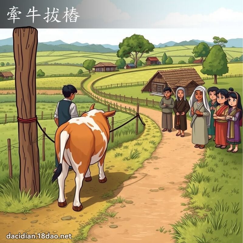 牽牛拔樁 - 國語大辭典配圖