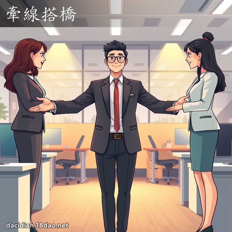 牽線搭橋 - 國語大辭典配圖