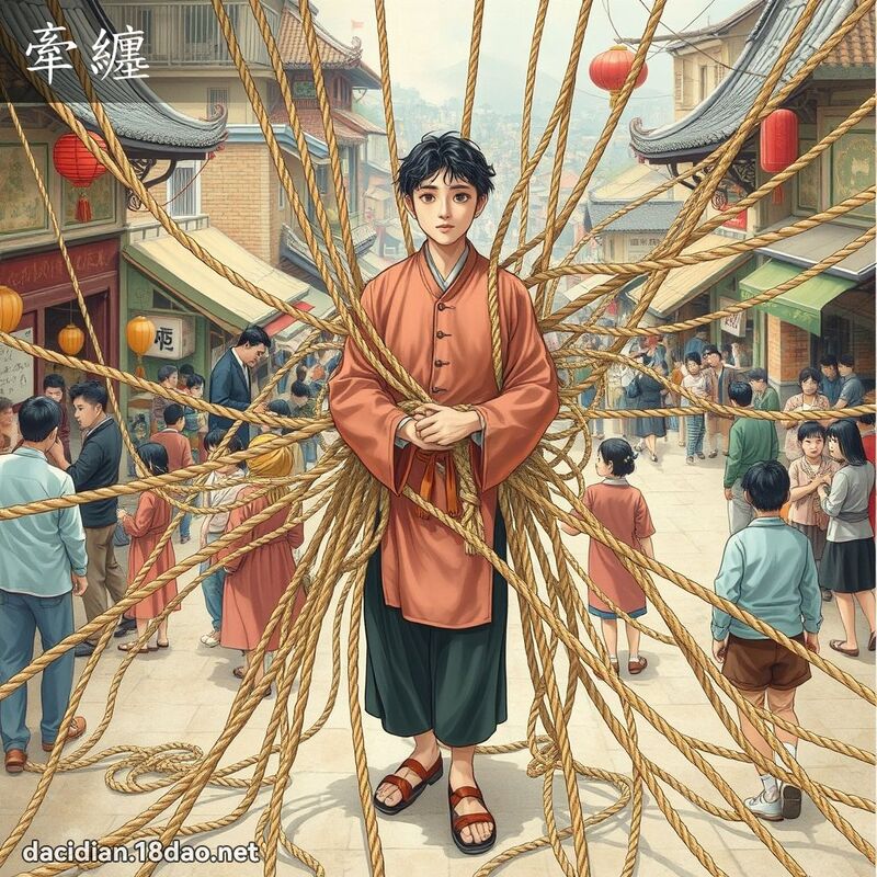 牽纏 - 國語大辭典配圖