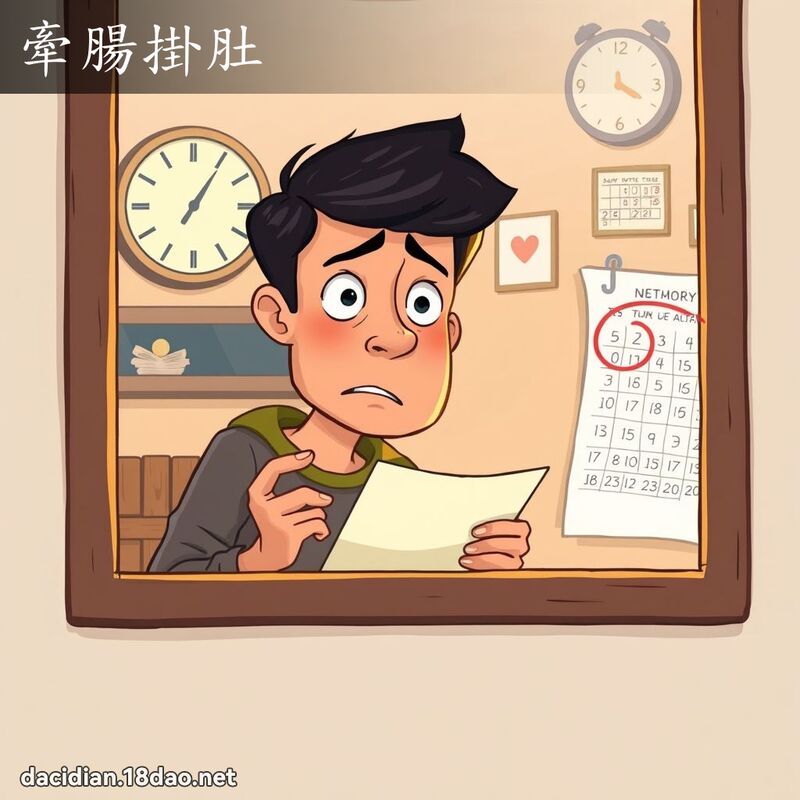 牽腸掛肚 - 國語大辭典配圖