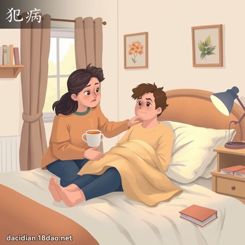 犯病 - 国语大辞典配图