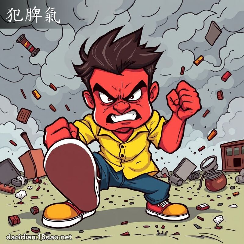犯脾氣 - 國語大辭典配圖
