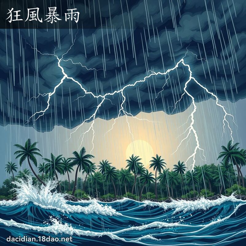 狂风暴雨 - 国语大辞典配图
