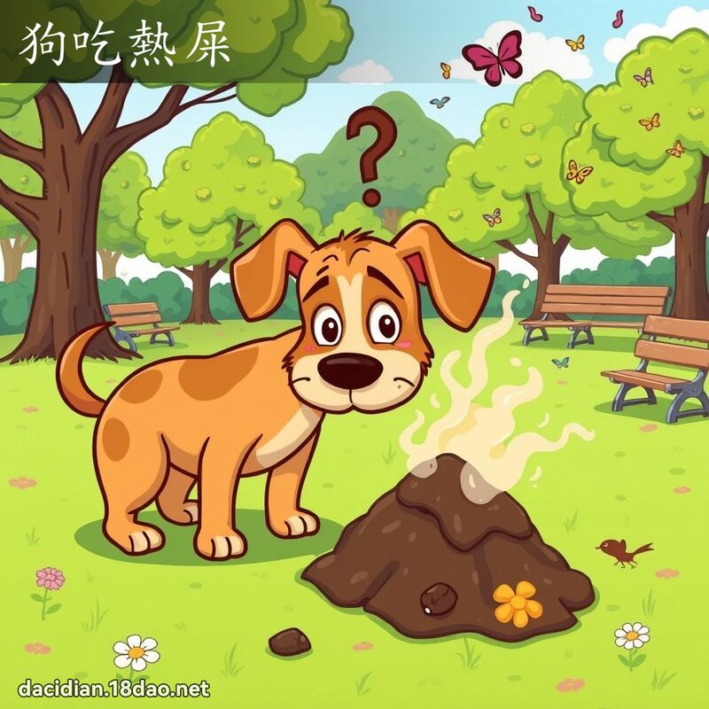 狗吃热屎 - 国语大辞典配图