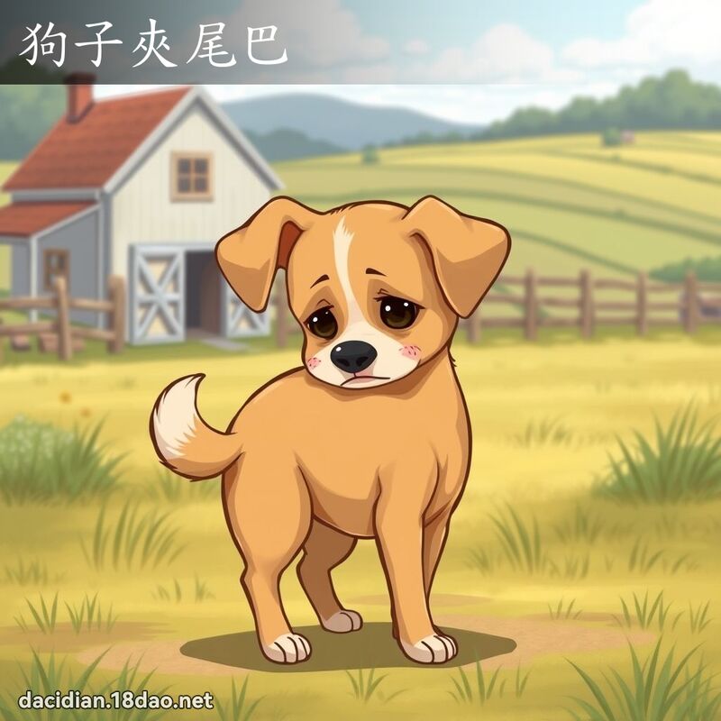 狗子夹尾巴 - 国语大辞典配图
