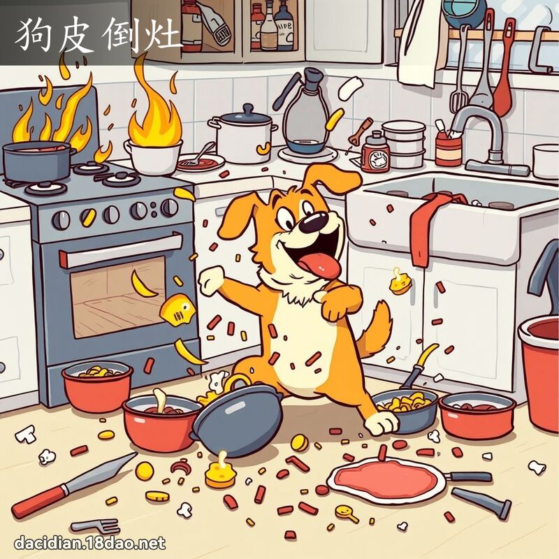 狗皮倒灶 - 国语大辞典配图