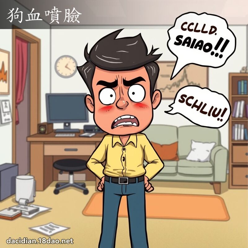 狗血喷脸 - 国语大辞典配图