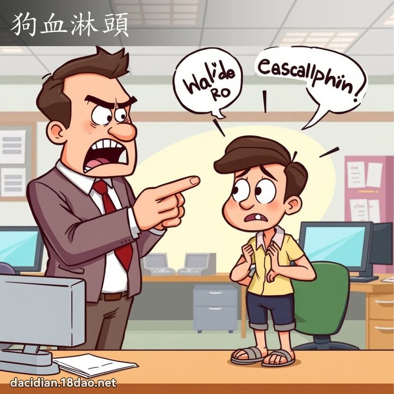 狗血淋頭 - 國語大辭典配圖