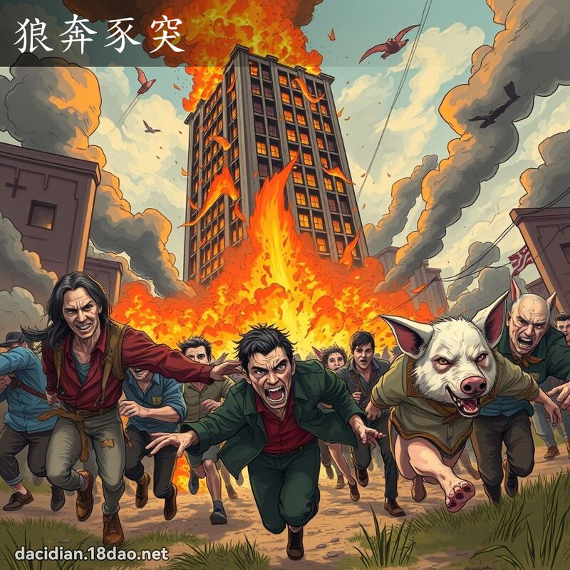 狼奔豕突 - 国语大辞典配图