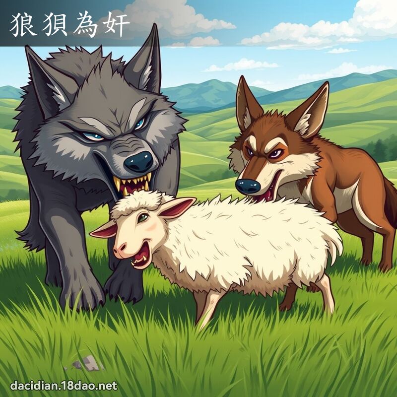 狼狈为奸 - 国语大辞典配图