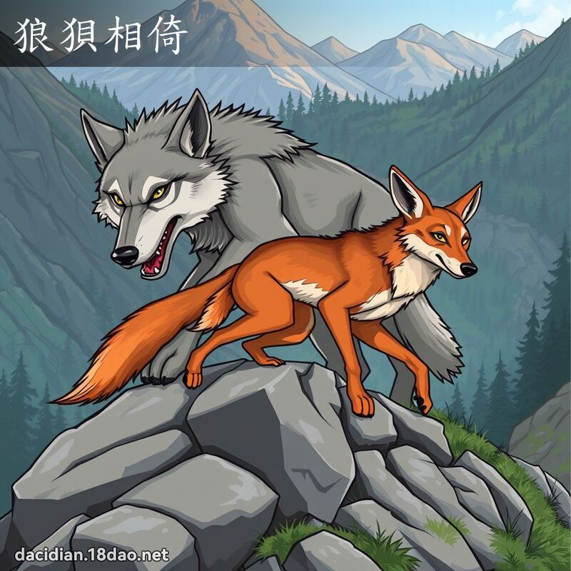 狼狈相倚 - 国语大辞典配图