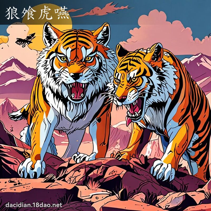狼飧虎嚥 - 国语大辞典配图