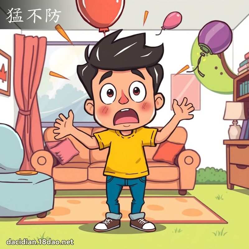猛不防 - 国语大辞典配图