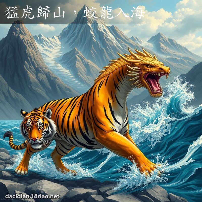 猛虎归山，蛟龙入海 - 国语大辞典配图