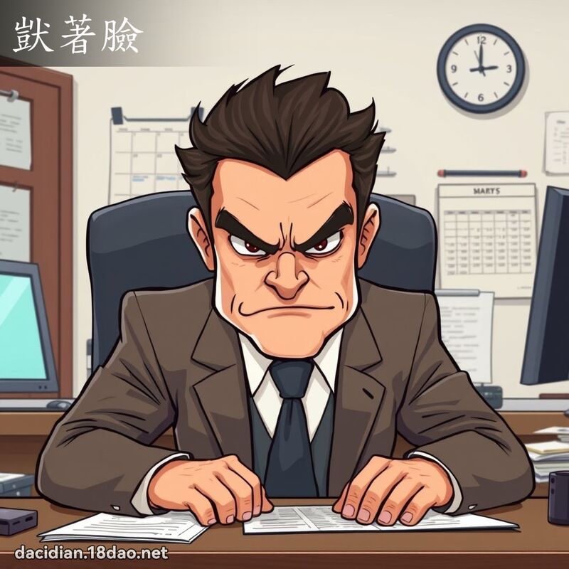 獃著脸 - 国语大辞典配图